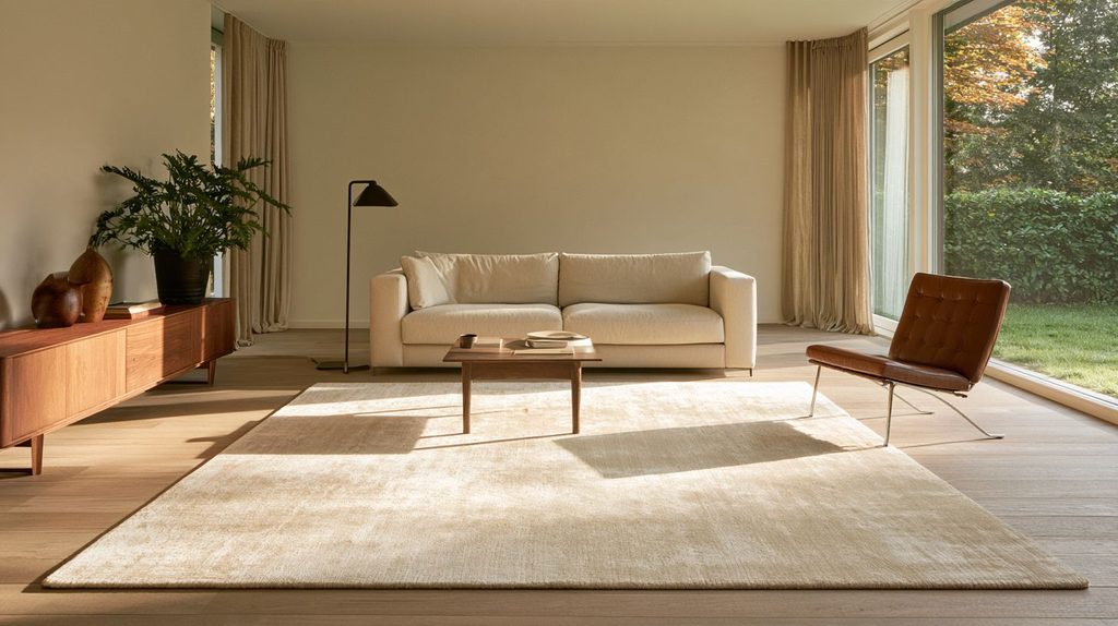 Tapis beige de salon